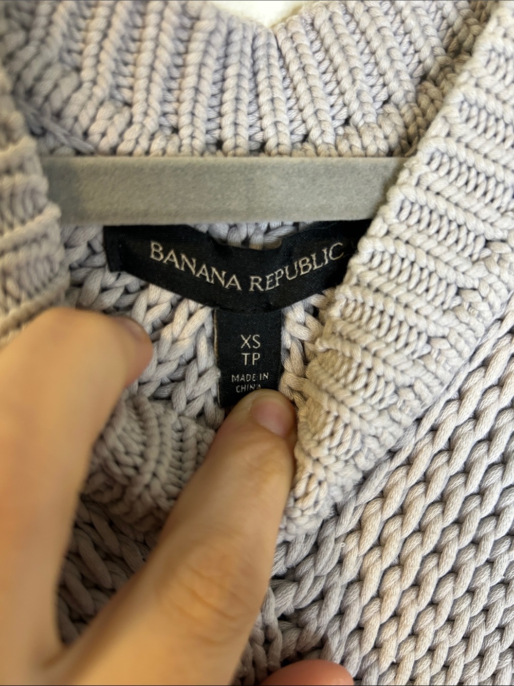 Banana Republic Light Gray Chunky Short-Sleeve Crewneck Sweater - Picture 3 of 6